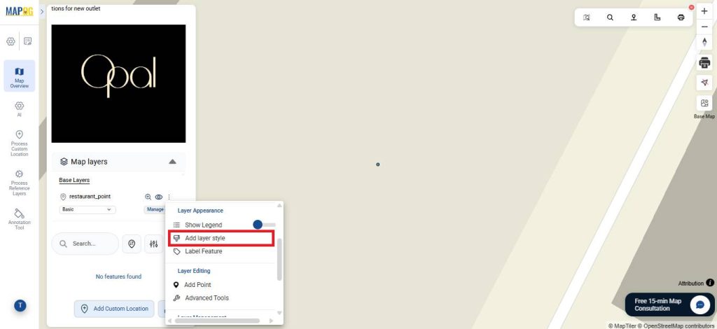 Style your point on the plan new outlet locations map