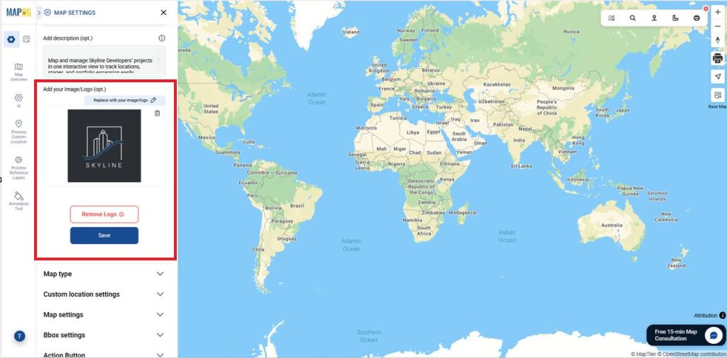 Add Logo/Image to Real Estate Project Portfolio Map