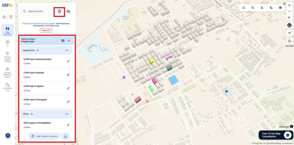 Sort by Distance to Build Your Property Portfolio Map