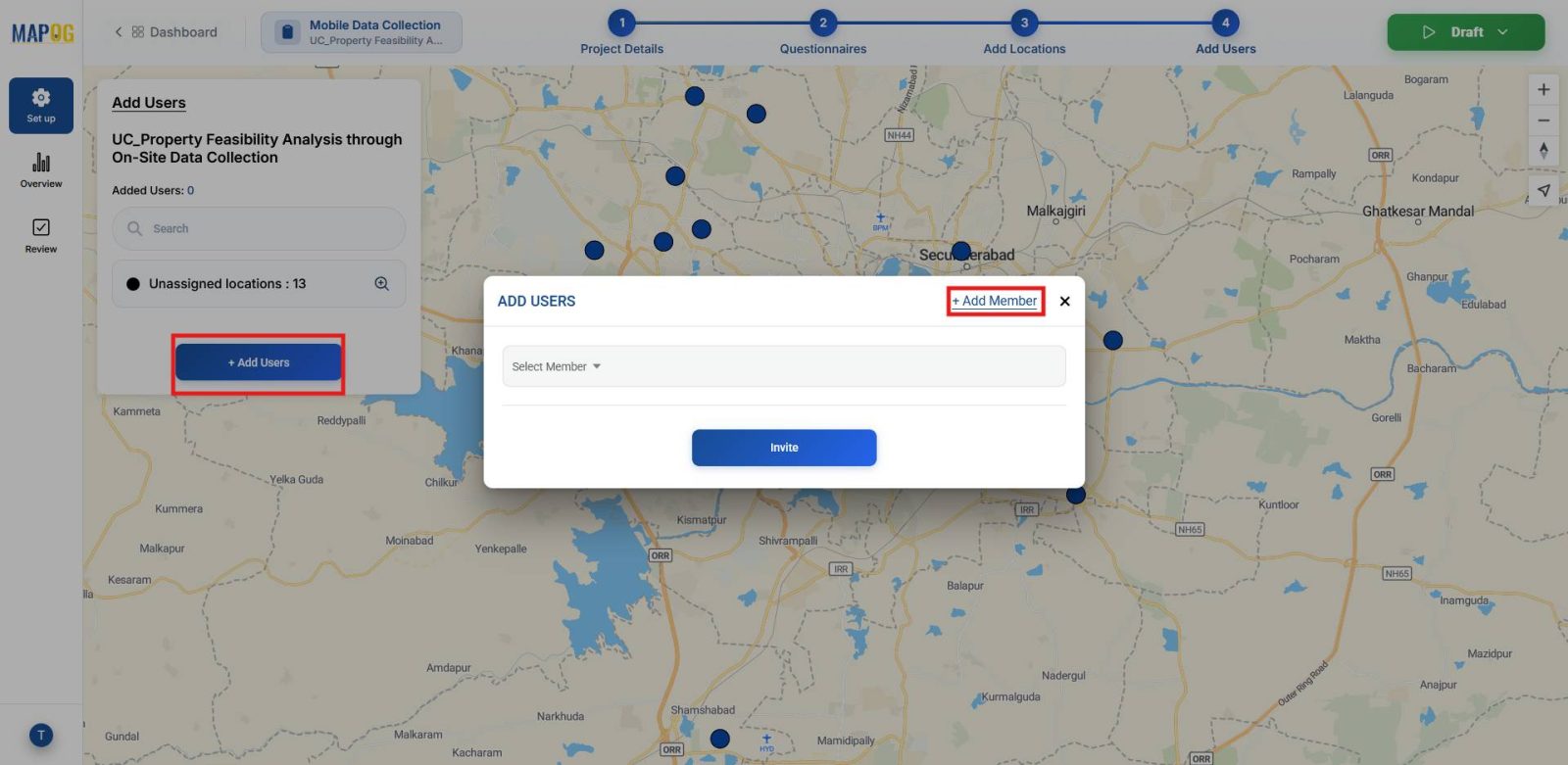 Showing User management panel with Add user and Add Member option.
