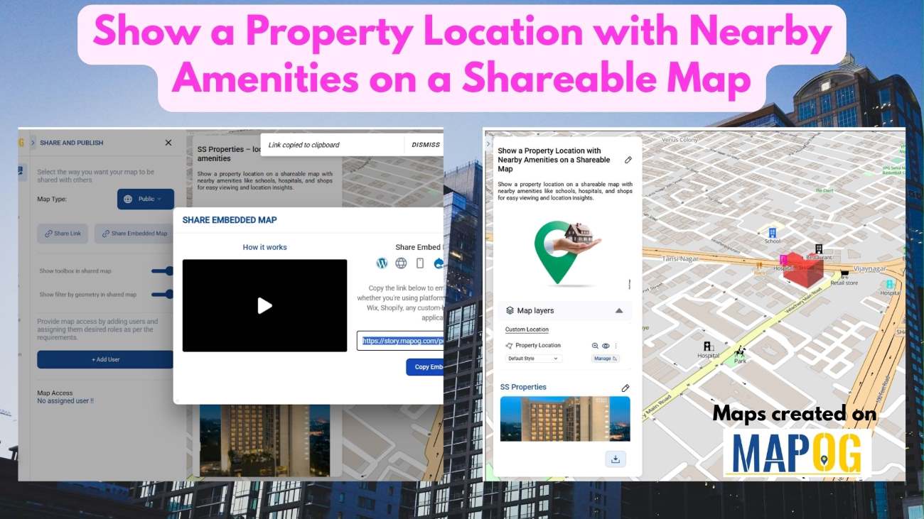 Show a Property Location with Nearby Amenities on a Shareable Map