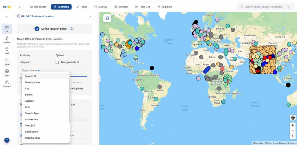 give the unique ID to plot your points on a map