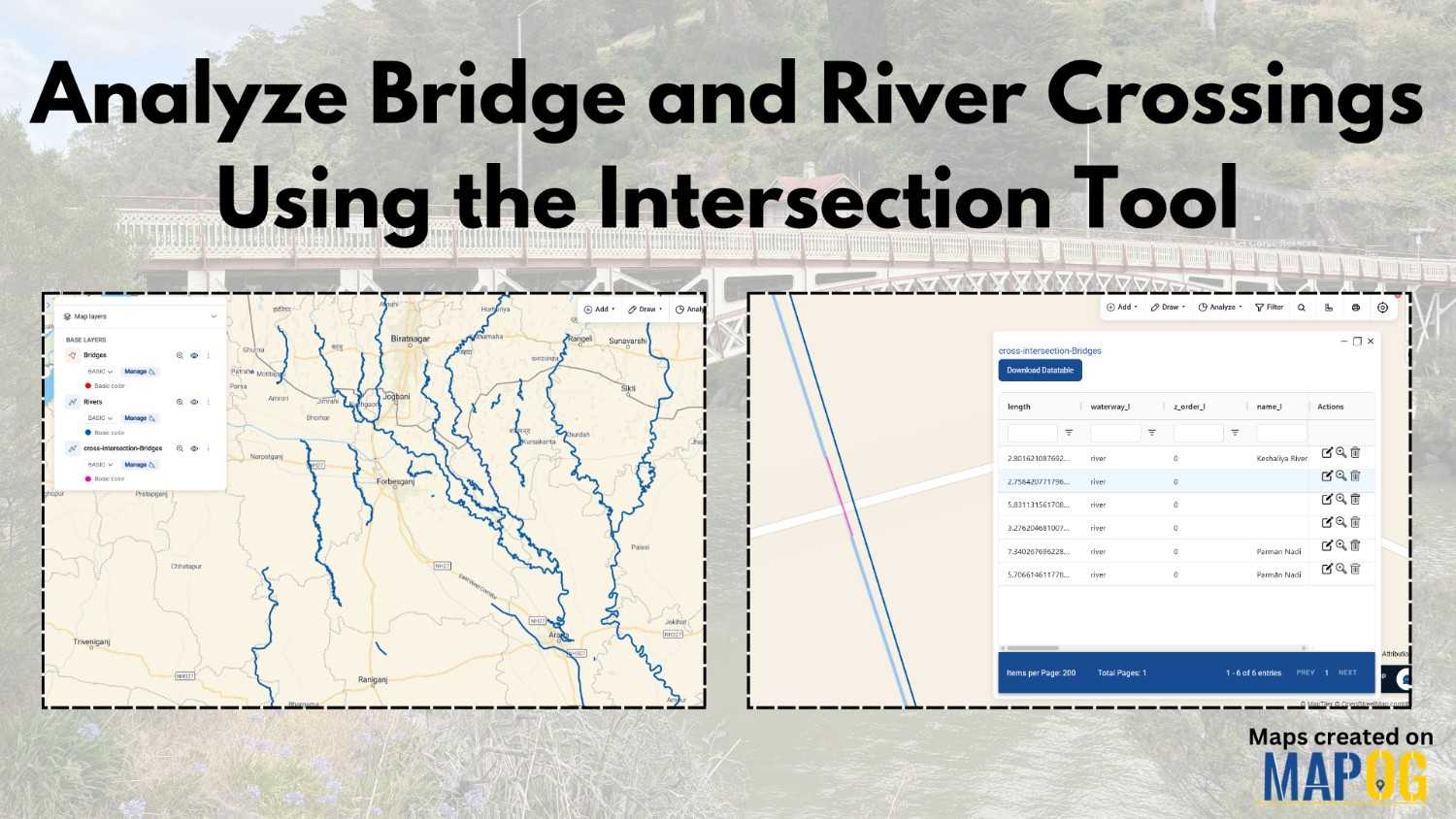 Analyze Bridge and River Crossings