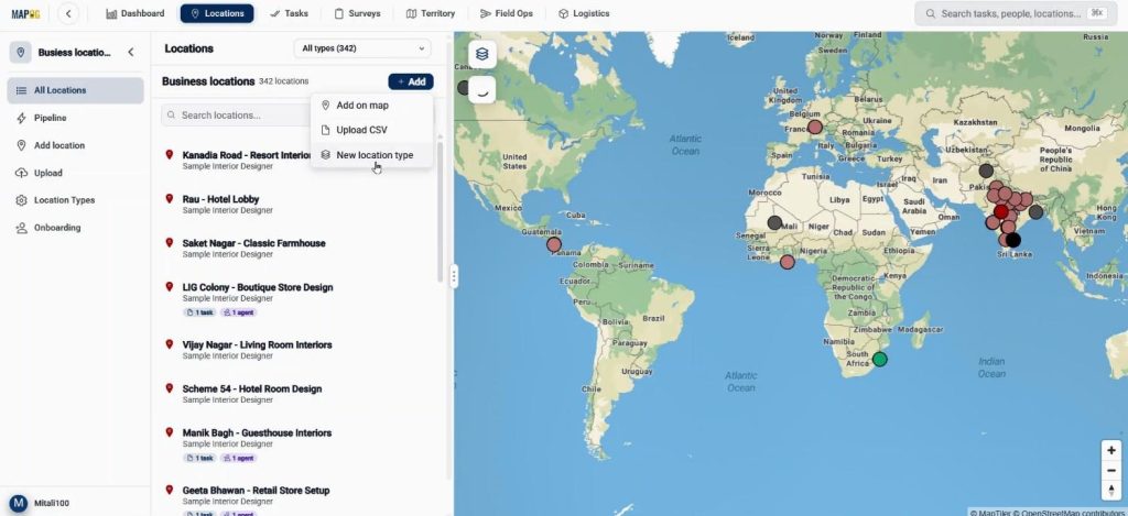 Create new location type
