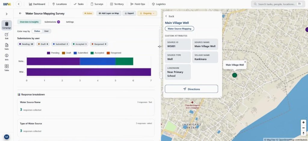 Collect Location-Based Field Data results used for planning and resource management