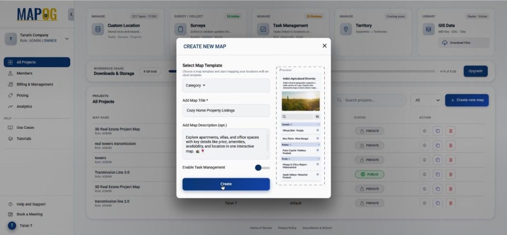 Create new map