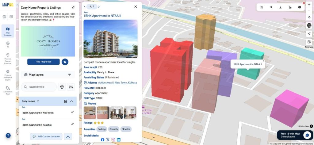 Interactive Web Map showing all Real Estate Listings