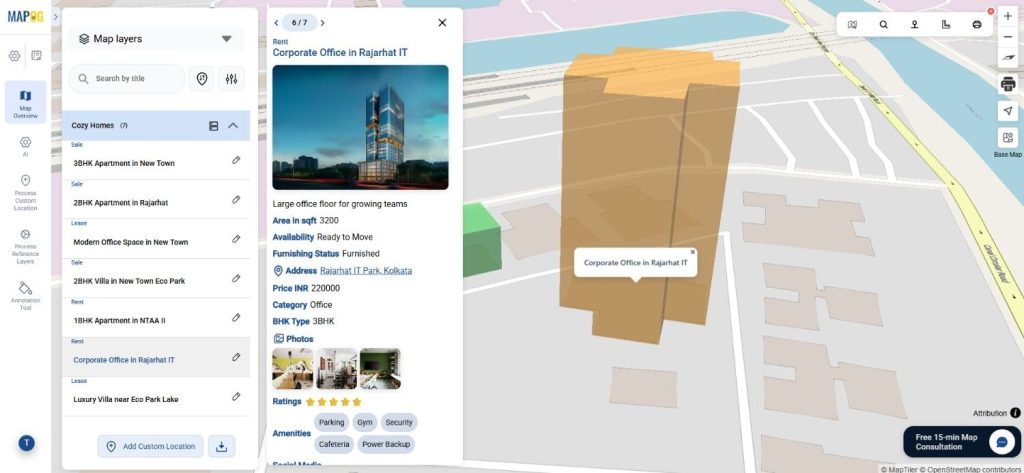 Interactive Web Map showing property details