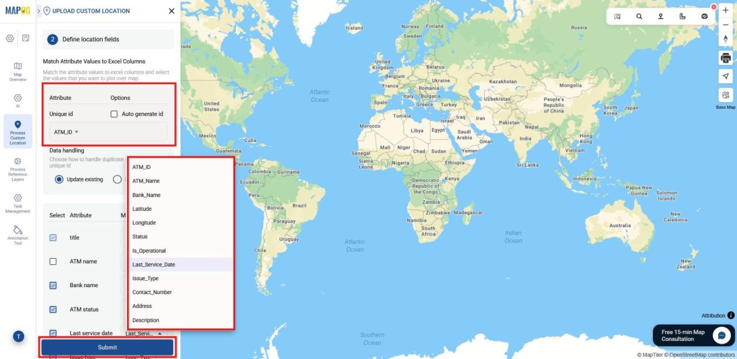Matching Excel fields and assigning unique ID for asset tracking.