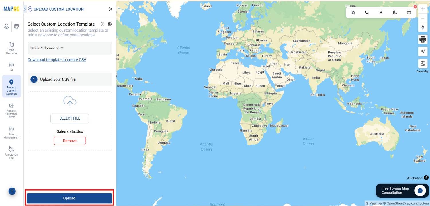 upload  your excel file to  Create Shareable Maps