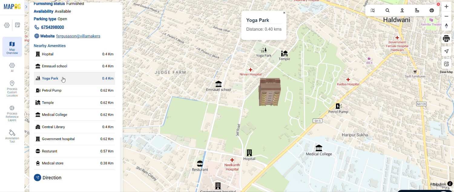 create a property map showing all your nearby places 