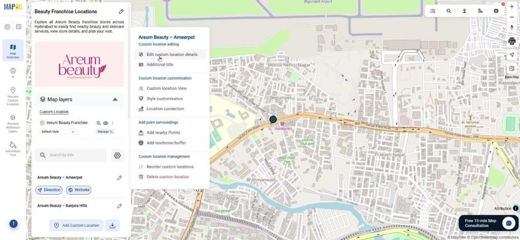 edit custom location details