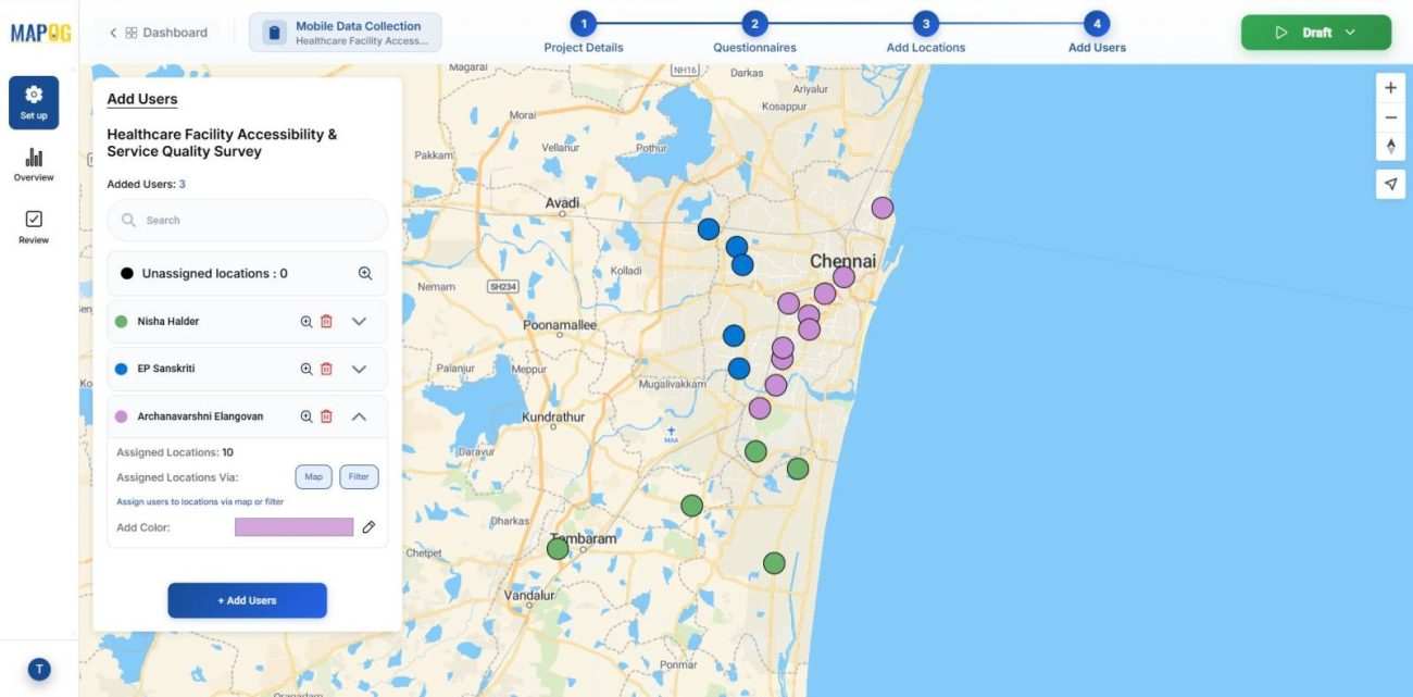 Assign distinct colors for Field Surveys and Store Data