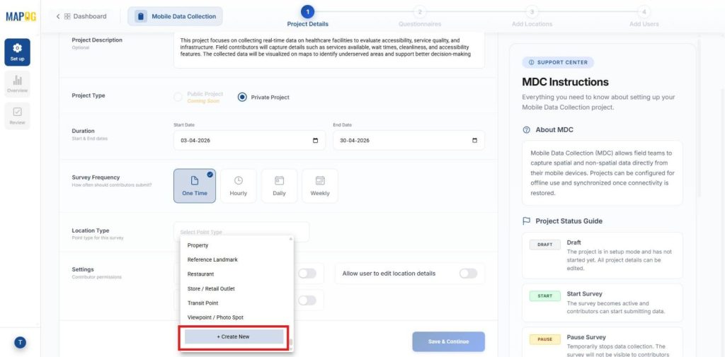 Create New custom location template