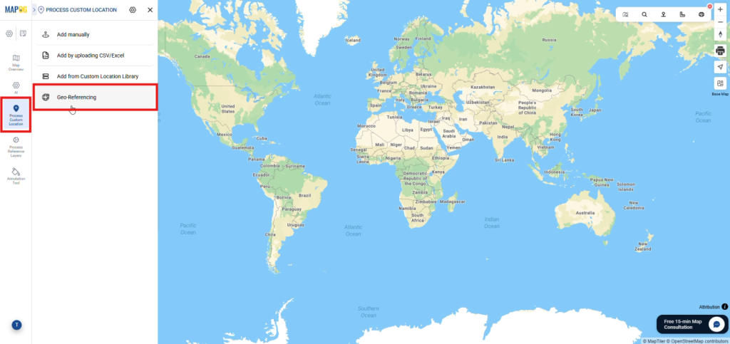 Upload Your Base Map using MAPOG geo-referencing option