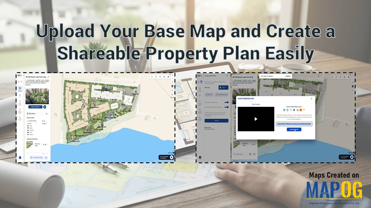 Upload Your Base Map to create a shareable property plan with MAPOG georeferencing and interactive layout tools