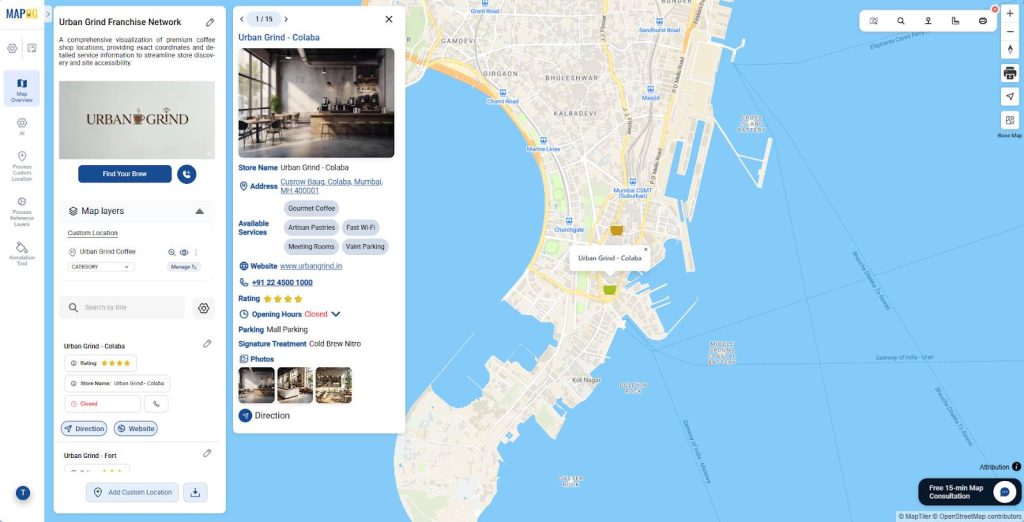 Visualization of final franchise location map with all the details.