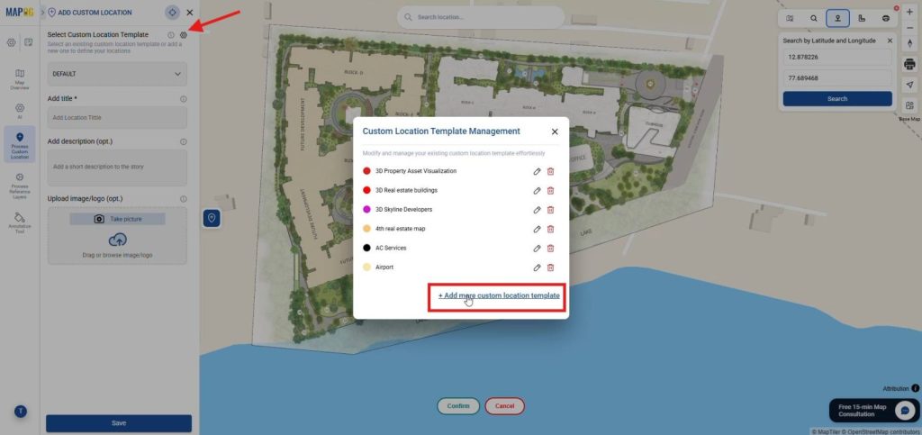 Upload Your Base Map add new custom location template