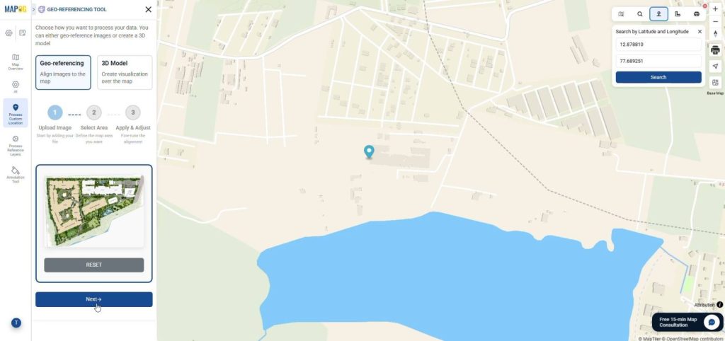 Browse and Upload Your Base Map in PNG or JPG format