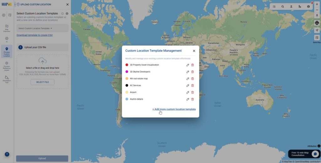 Configure custom location template to create and embed a franchise location map