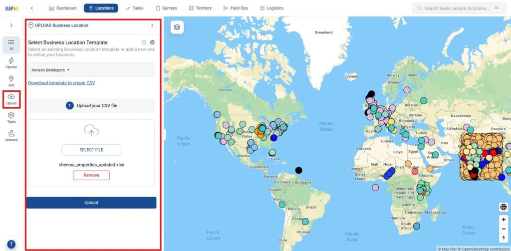 upload your CSV for Residential and Commercial Properties
