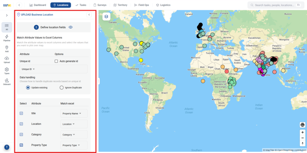 Define Location Fields