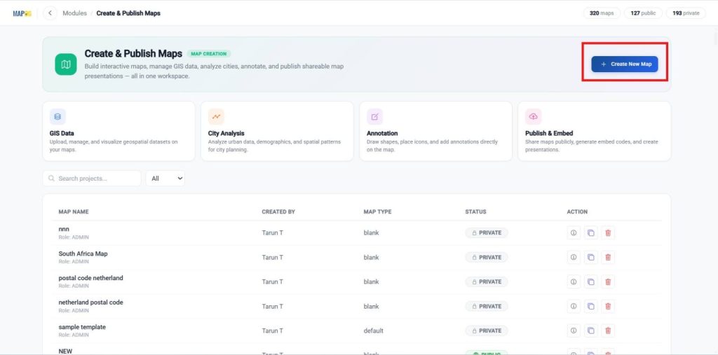 Create and publish map Dashboard