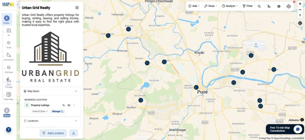 Your points will now appear on the map.