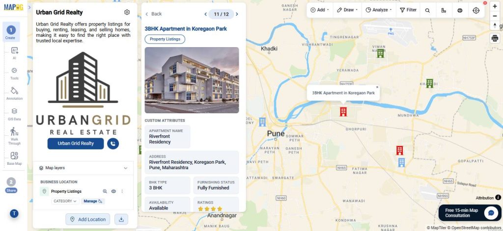 Final Output of Your display property listings map