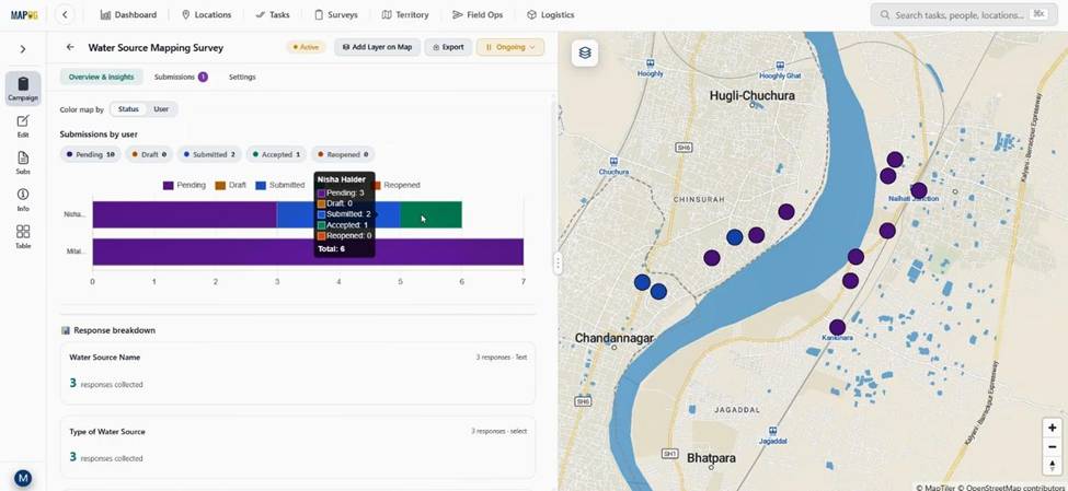 Collect Location-Based Field Data for water source survey points