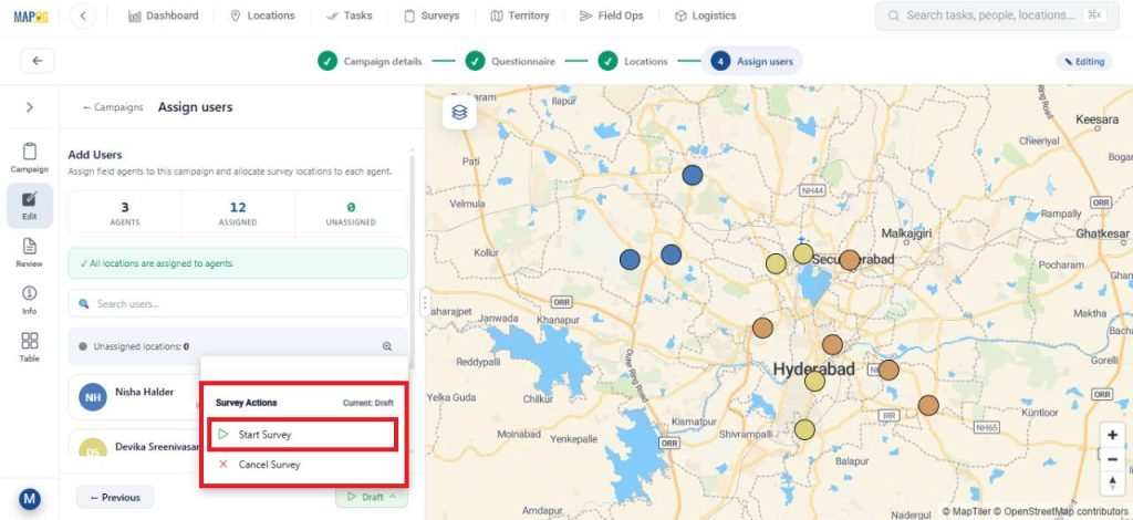 launch your location based field data survey