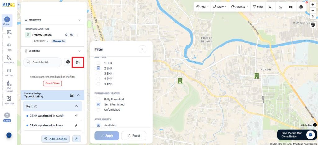 Filter based on relevant information