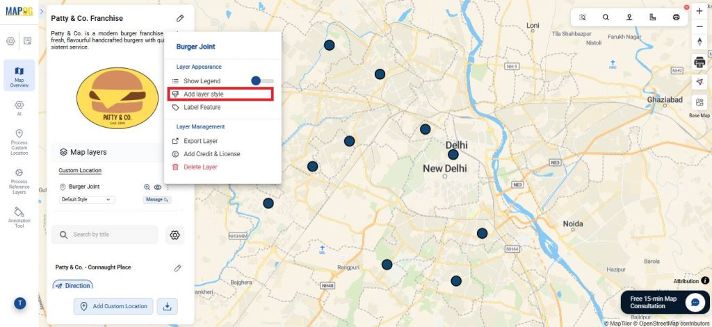 Add layer style for build a store locator map