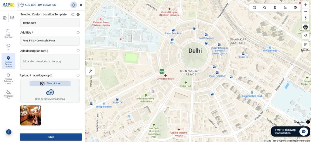 Edit custom location details of your build your store locator map
