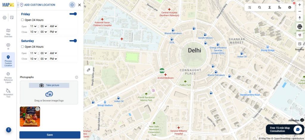 Add images and business hours