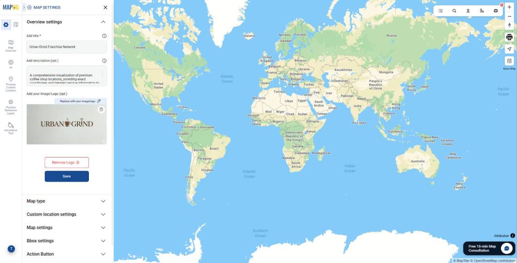 Replace map logo while creating a franchise location map