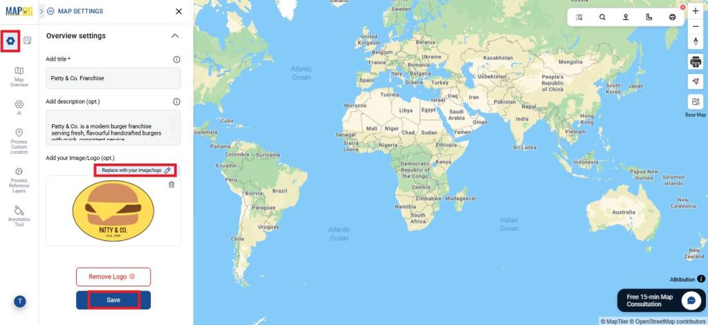 Replace logo with company logo