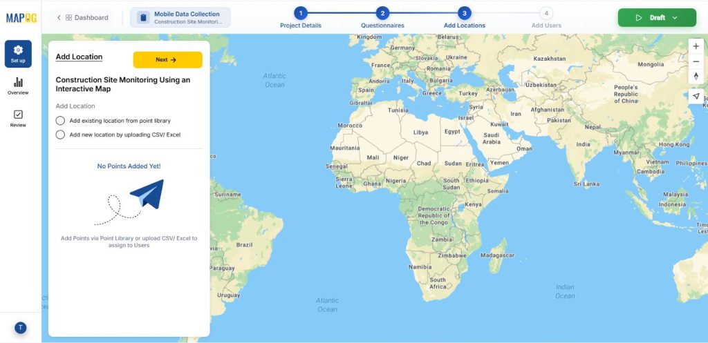 Add Locations in bulk using add new location by uploading csv/excel