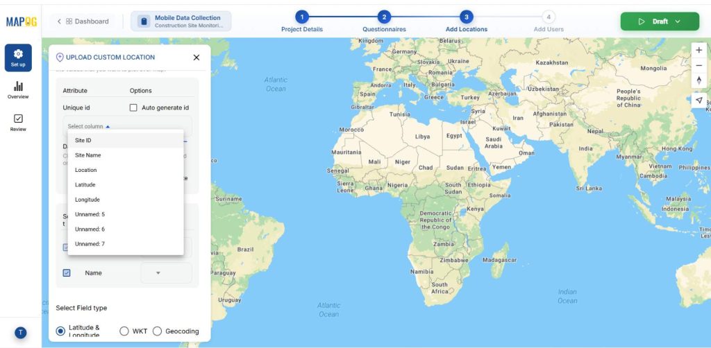 Set unique ID to help Plan and Monitor On-Ground Activities