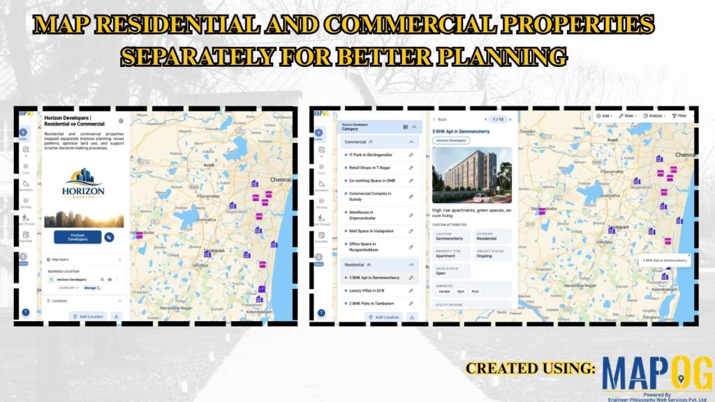 Map Residential and Commercial Properties Separately for Better Planning
