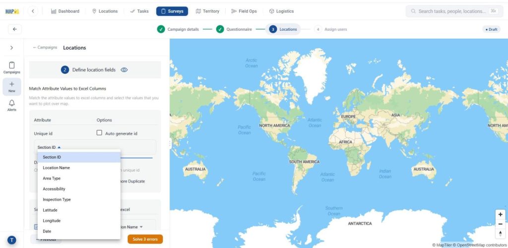 set a Unique ID to Collect and Manage Field Data
