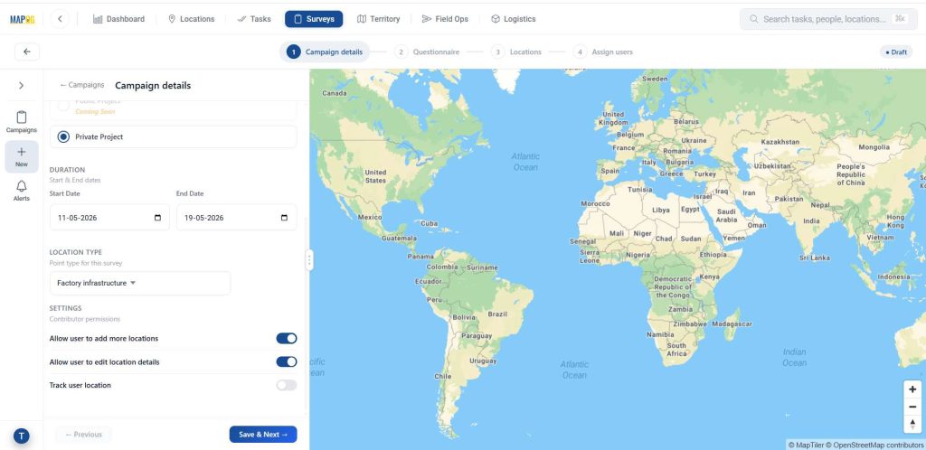 Allow user to add more locations to Collect and Manage Field Data