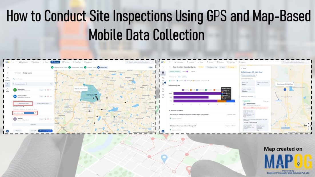 Conduct Site Inspections Using GPS with map-based mobile data collection dashboard