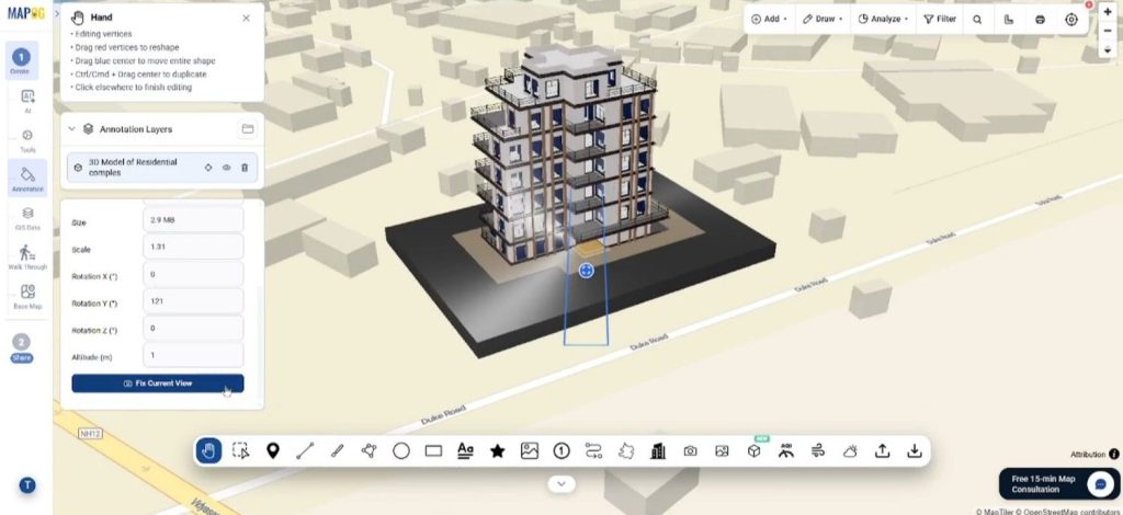 Edit the uploaded 3D model 
