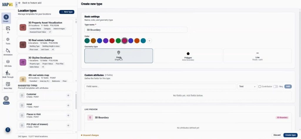 Create new template by adding details
