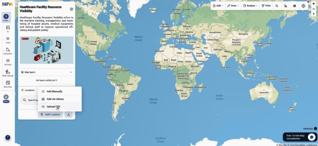 upload location using upload csv
