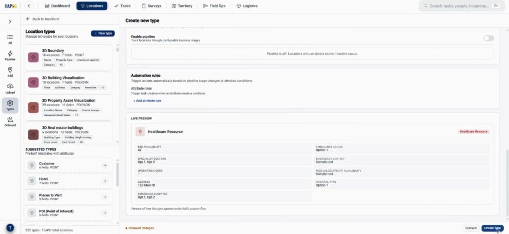 save the custom information template after live preview