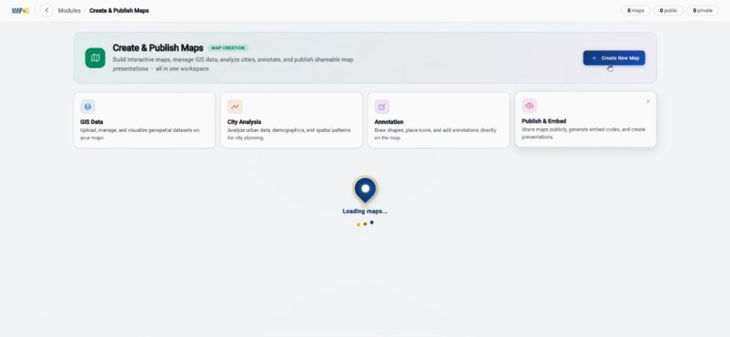 create new map under create & publish
