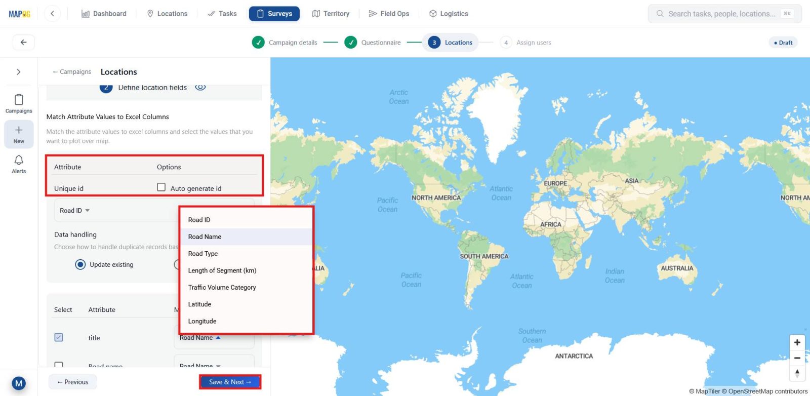 Screenshot 2026-05-04 124413 Conduct Site Inspections Using GPS by matching CSV columns with map attributes