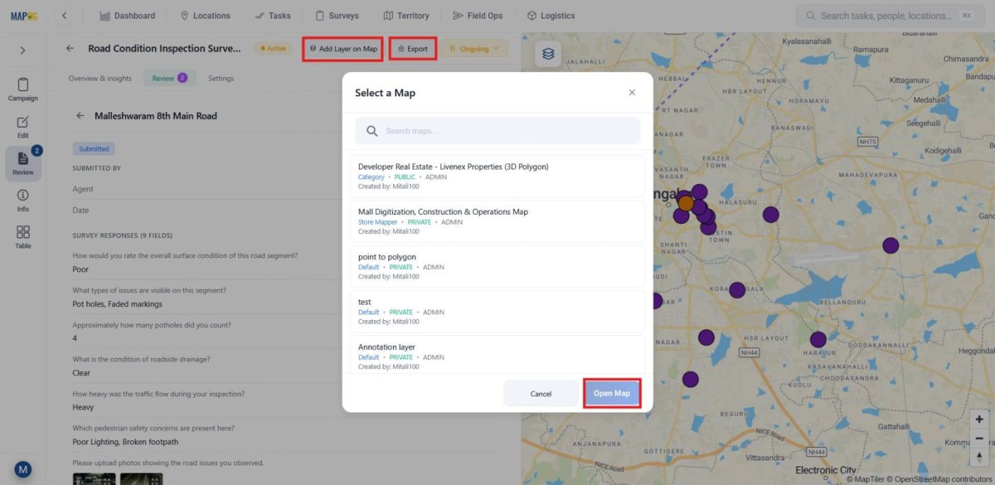 Screenshot 2026-05-04 150242 Export survey data and add inspection layers to maps for analysis and planning